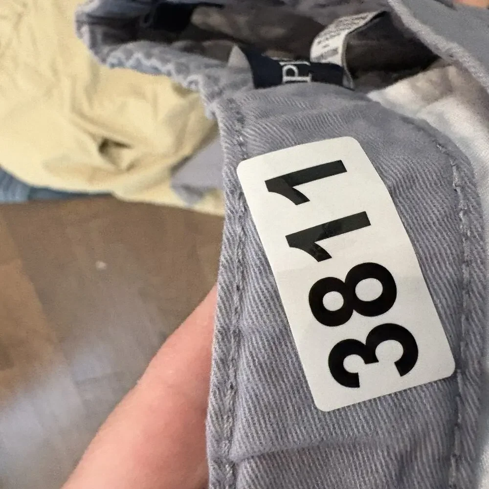 Childrens Place Pants Boys XXL 16‎ Light Gray Slim Button Closure Zip Chino